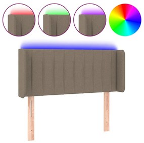 Testiera a led tortora 83x16x78/88 cm in tessuto