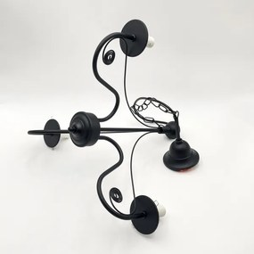 Brilagi - LED Lampadario a sospensione con catena COTTAGE 3xE14/40W/230V nero/bianco