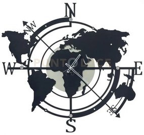 Orologio di design da parete planisfero grande avorio e nero