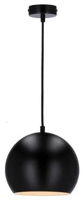 Lampadario a sospensione con filo FLEN 1xE27/40W/230V diametro 20 cm nero