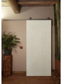 Anta per porta scorrevole Smooth in legno massello bianco L 96 x H 215 cm reversibile