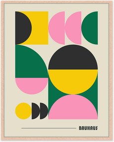 Stampa digitale incorniciata Colorful Bauhaus Circules