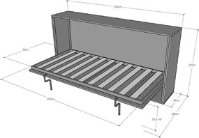 Letto a scomparsa orizzontale - KANDO singolo Noce