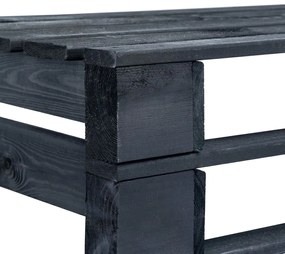 Panca da giardino con pallet in legno nera