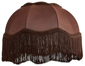 Paralume in tessuto marrone con interno bianco 31,5/15/14 - Heritage