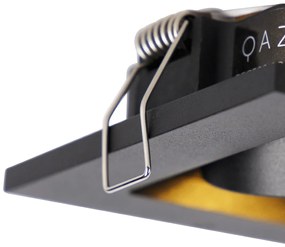 Set di 3 faretti da incasso moderni neri orientabili - Qure