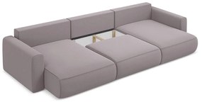 Divano angolare lavanda allungabile/con contenitore (a U) con rivestimento in velluto Kapua – Makamii