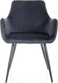 Sedia Apple in velluto nero Blu19