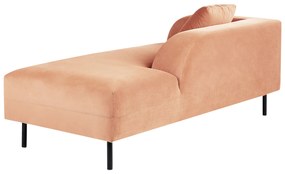 Chaise longue velluto rosa pesca sinistra LE CRAU Beliani