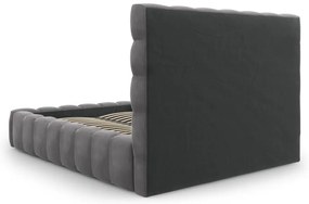 Letto matrimoniale imbottito grigio con contenitore con griglia 140x200 cm Bali - Cosmopolitan Design