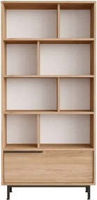 Libreria Moderna Con Vani A Giorno Ed Anta Frontale 84x30x175 Ocean Legno