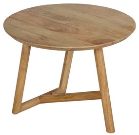 Tavolino da salotto rotondo di colore naturale in mango massiccio ø 60 cm Mao – Ixia