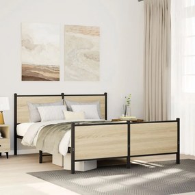 Giroletto Senza Materaso İn Metallo Rovere Sonoma 140x190 Cm /
