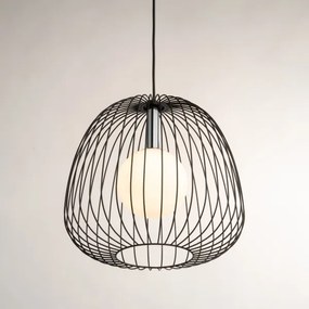 Lampadario a sospensione con filo BELL 1xG9/12W/230V diametro 33 cm nero/cromo lucido