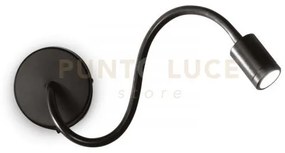 Focus applique a parete led 3000k 4w 310 lm nero flessibile e orien...