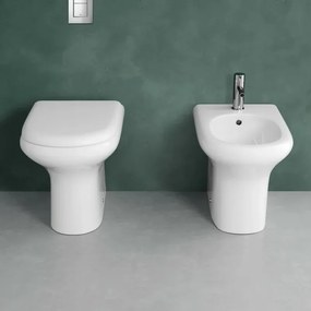 Vaso a terra filomuro Rak serie Compact scarico universale Rimless
