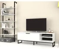 Parete attrezzata porta tv e libreria Way colore bianco