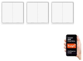 Immax NEO 07507C - SET 3x Interruttore 2-bottoni SMART 3xCR2430 Zigbee 3.0 Tuya